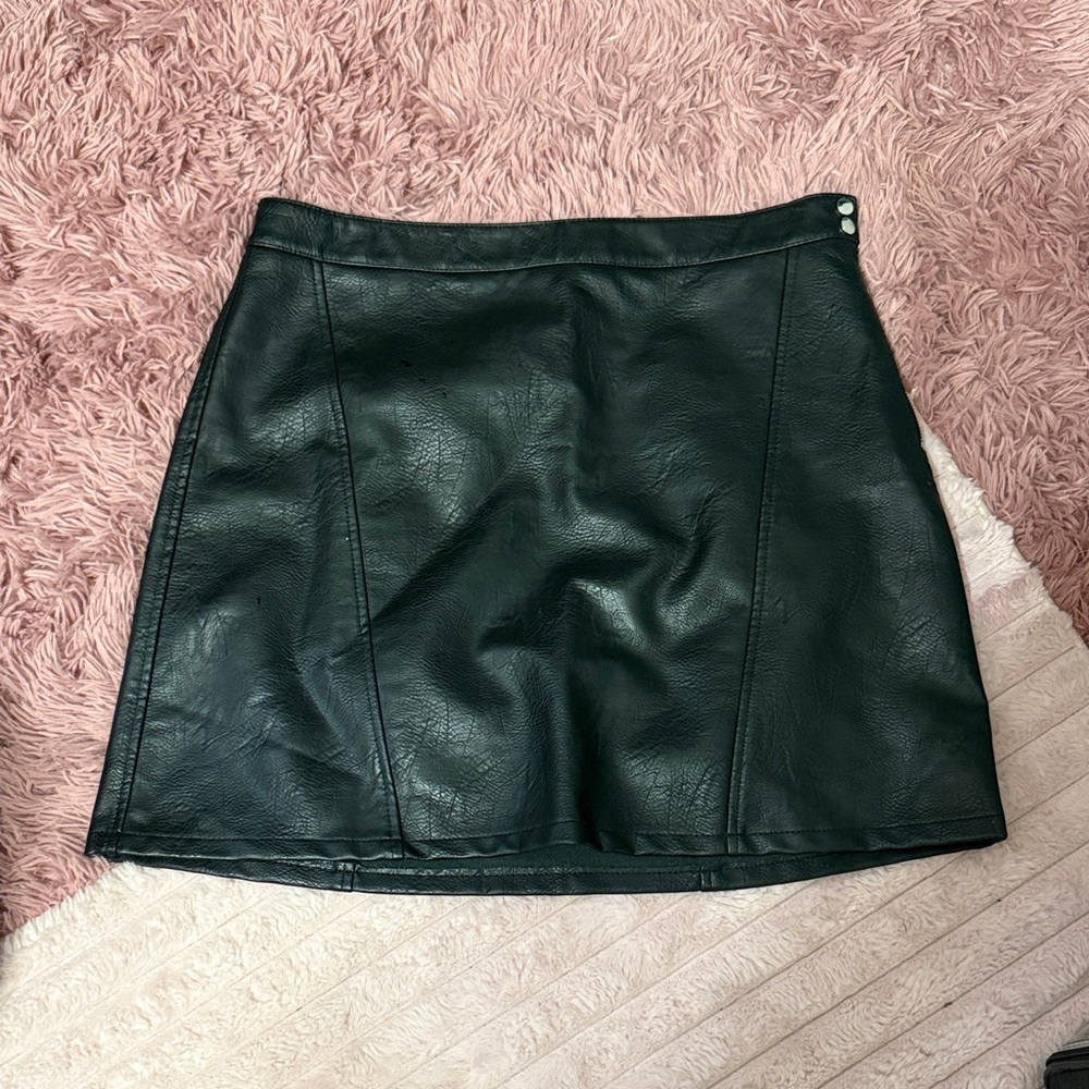 Zara Black Faux Leather Mini Skirt